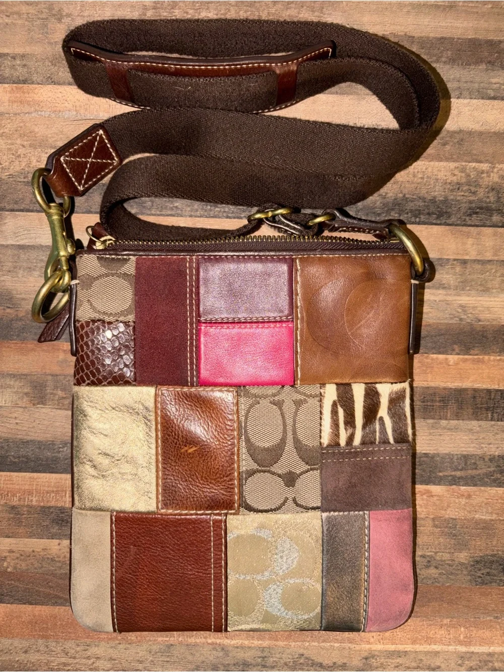 COACH Patchwork Leather Crossbody Bag - Multicolor- Certificate of Authenticity